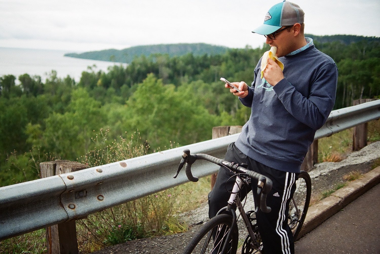 Eating bananas along Kadunce River
