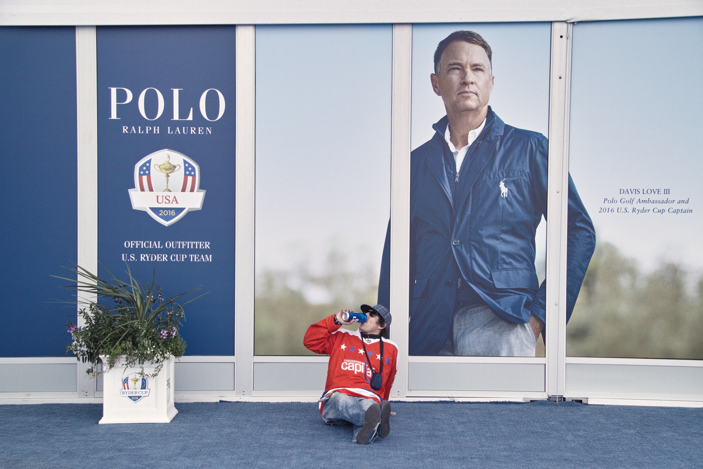 Advertisement for Ralph Lauren featuring Ryder Cup captain, David Love III